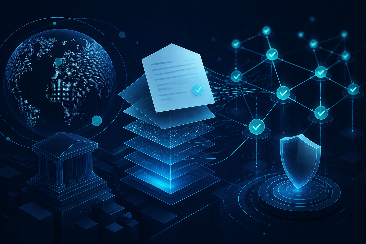Illustration for the article “What are the new global laws for AI systems?”